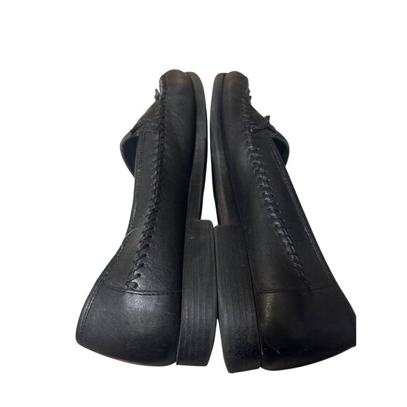 Giorgio Brutini Mens 10.5M Black Leather Tassel Loafers With Woven Detail & Rubb - Picture 7 of 7